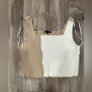 Two-Tone Ribbed Tank Top